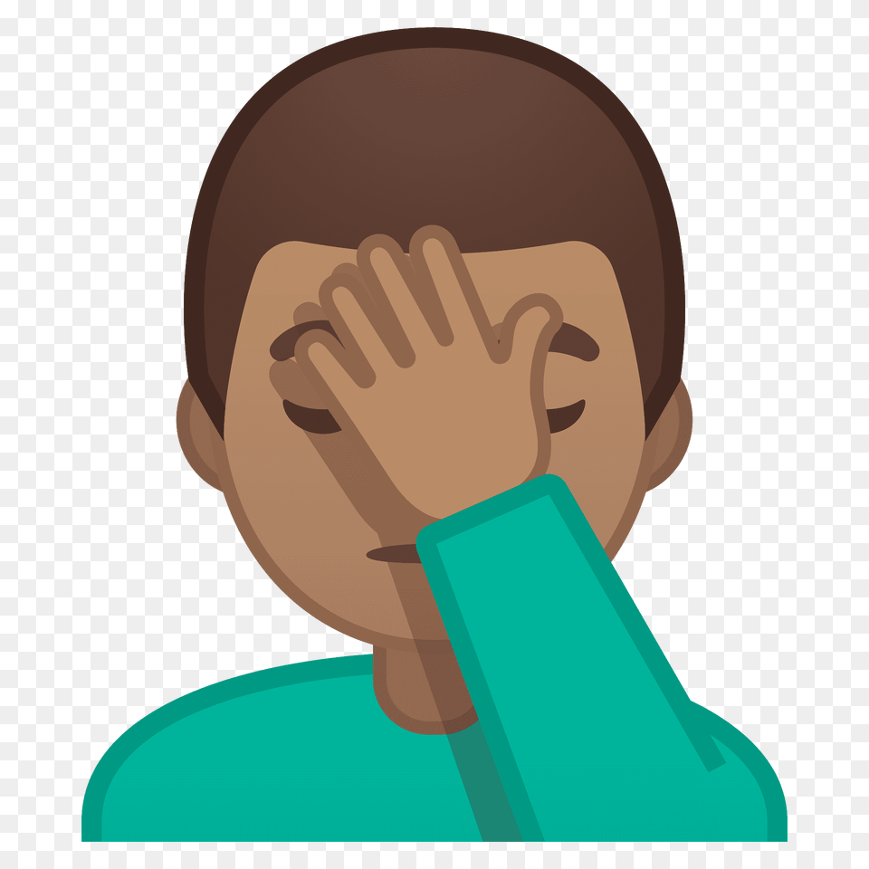 Man Facepalming Emoji Clipart, Body Part, Face, Head, Neck Png