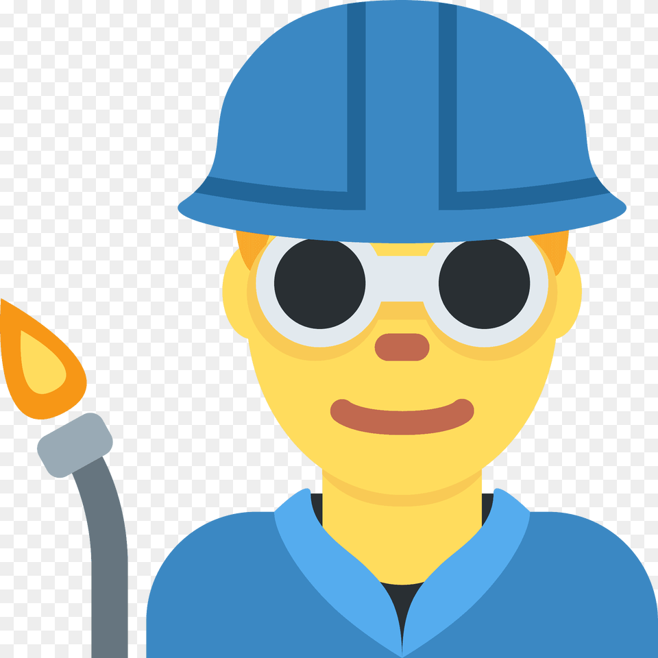 Man Factory Worker Emoji Clipart, Clothing, Hardhat, Helmet, Baby Png Image