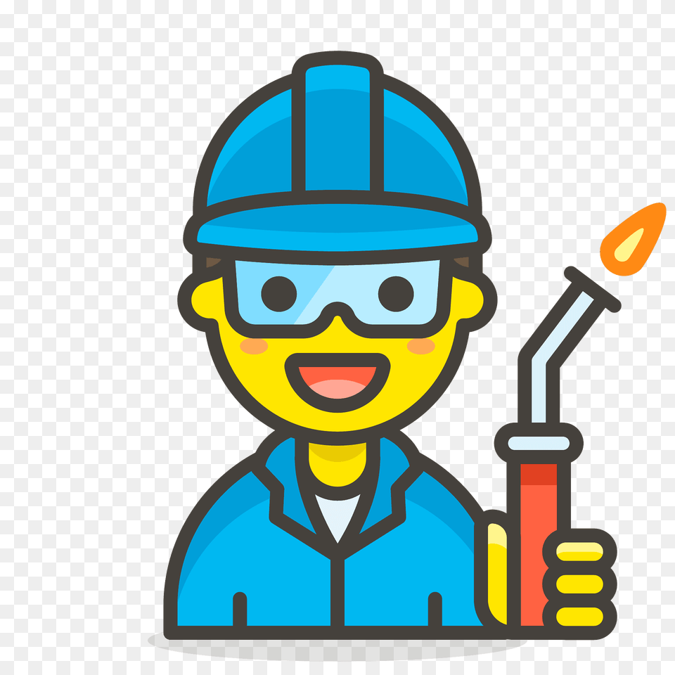 Man Factory Worker Emoji Clipart, Light, Helmet, Clothing, Hardhat Png Image