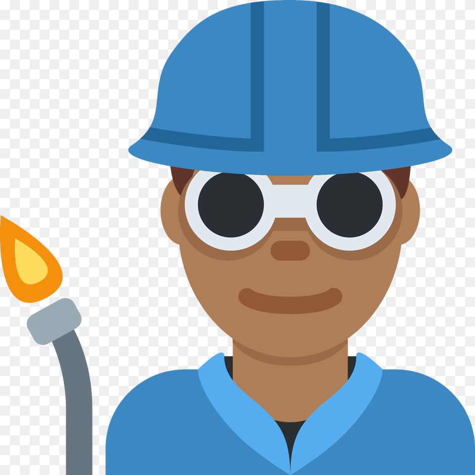 Man Factory Worker Emoji Clipart, Helmet, Clothing, Hardhat, Male Free Png Download