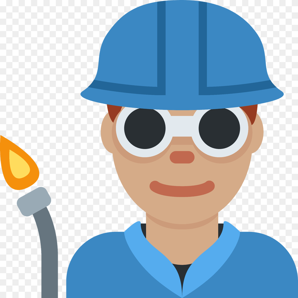 Man Factory Worker Emoji Clipart, Clothing, Hardhat, Helmet, Person Free Png Download