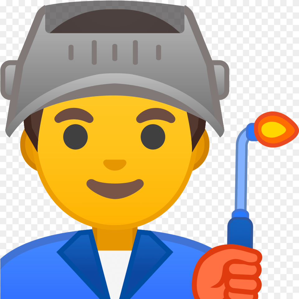 Man Factory Worker Icon Noto Emoji People Profession Cartoon Of A Factory Worker, Baby, Person, Face, Head Free Png Download