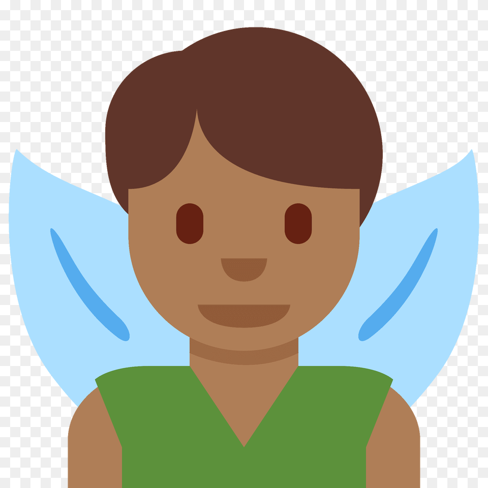 Man Fairy Emoji Clipart, Baby, Person, Face, Head Png Image