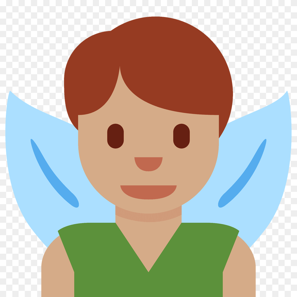 Man Fairy Emoji Clipart, Baby, Person, Face, Head Png Image