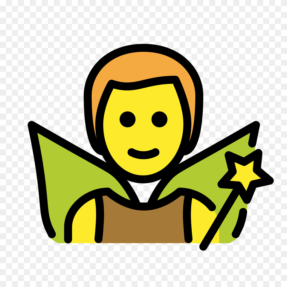 Man Fairy Emoji Clipart, Face, Head, Person, Symbol Png Image