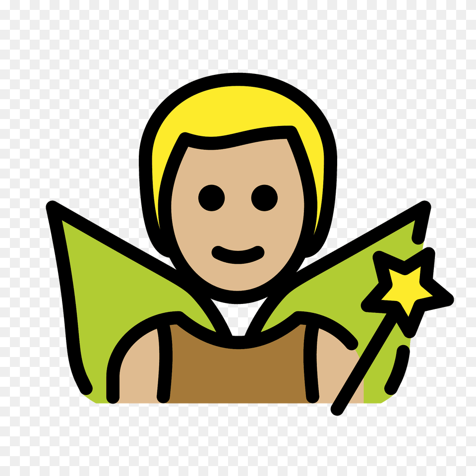 Man Fairy Emoji Clipart, Face, Head, Person, Symbol Free Png