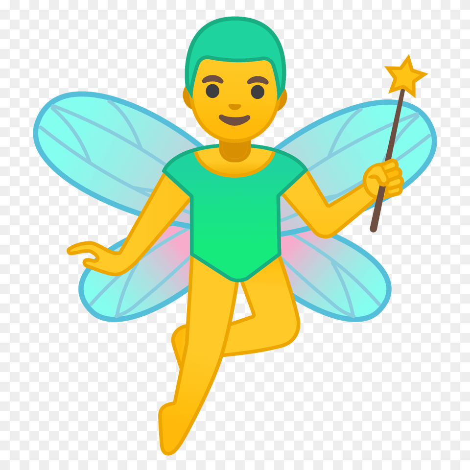 Man Fairy Emoji Clipart, Baby, Person, Face, Head Png Image