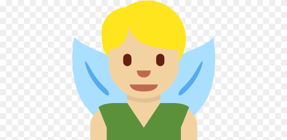 Man Fairy Emoji With Medium Light Skin Tone Meaning Emoji Hada Hombre, Baby, Person, Face, Head Free Png Download