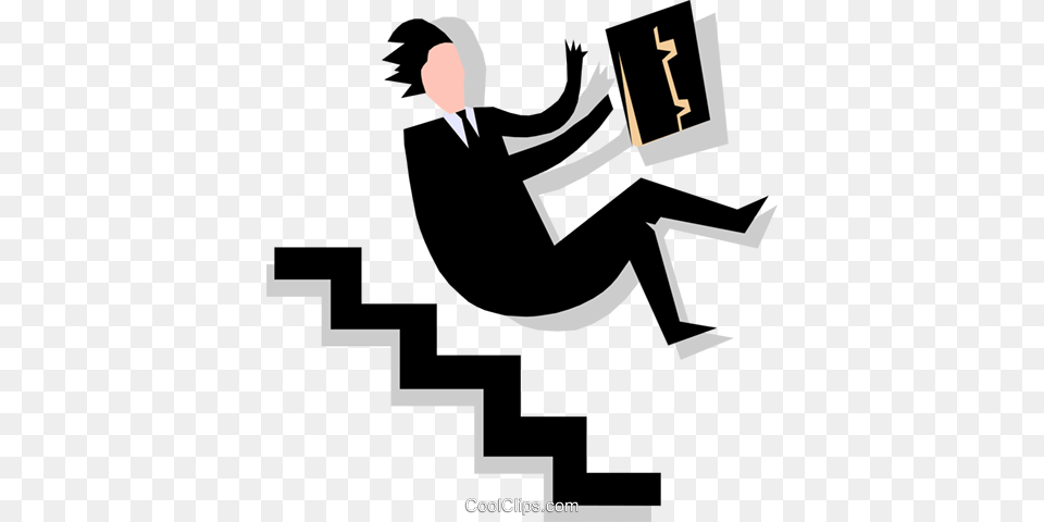Man Falling Down Stairs Royalty Vector Clip Art Fall Down Phrasal Verb, Adult, Female, Person, Woman Free Transparent Png