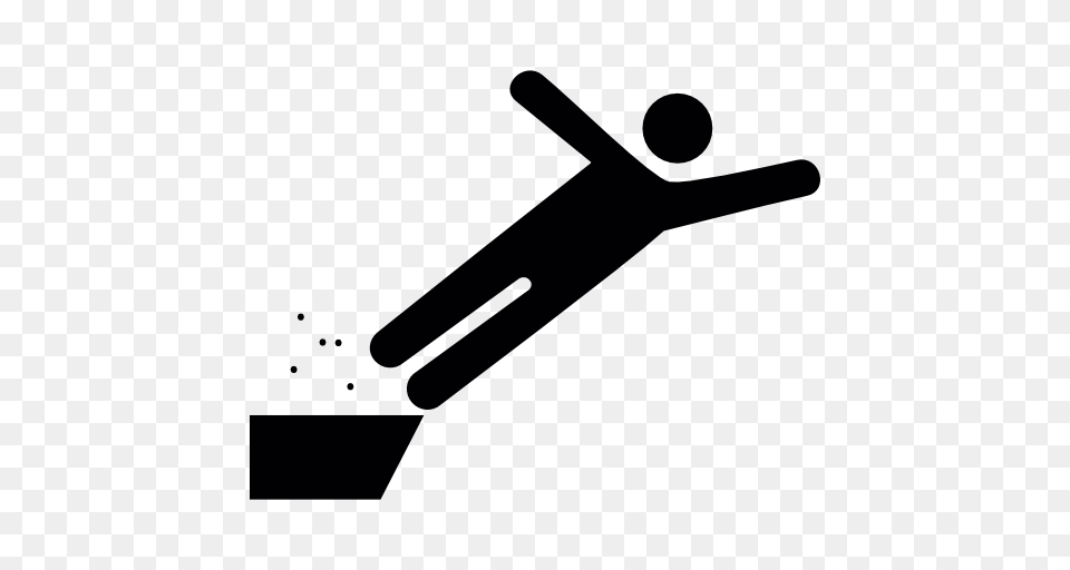 Man Falling Off A Precipice, Stencil, Blade, Razor, Weapon Free Png