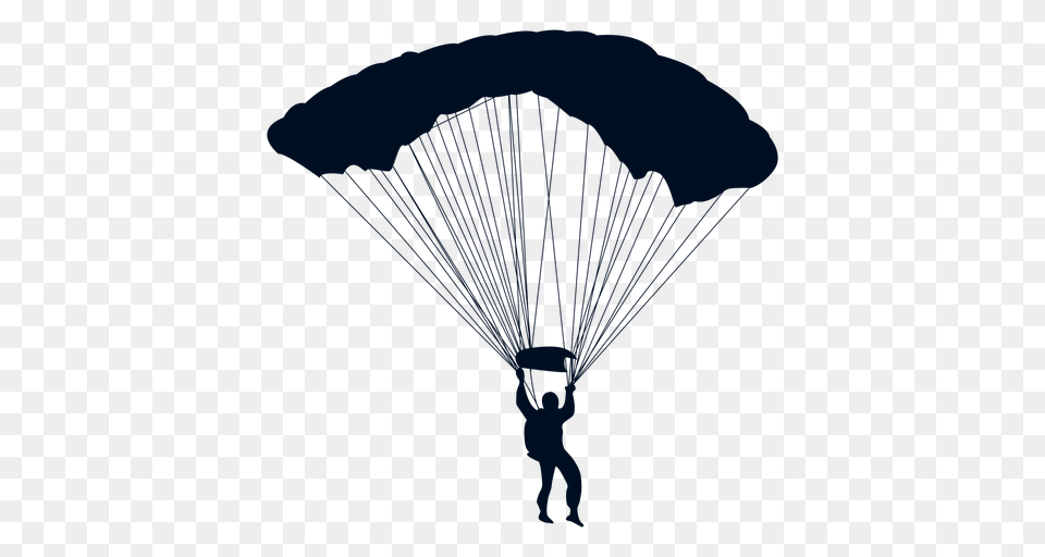 Man Falling With Parachute Silhouette Free Png Download