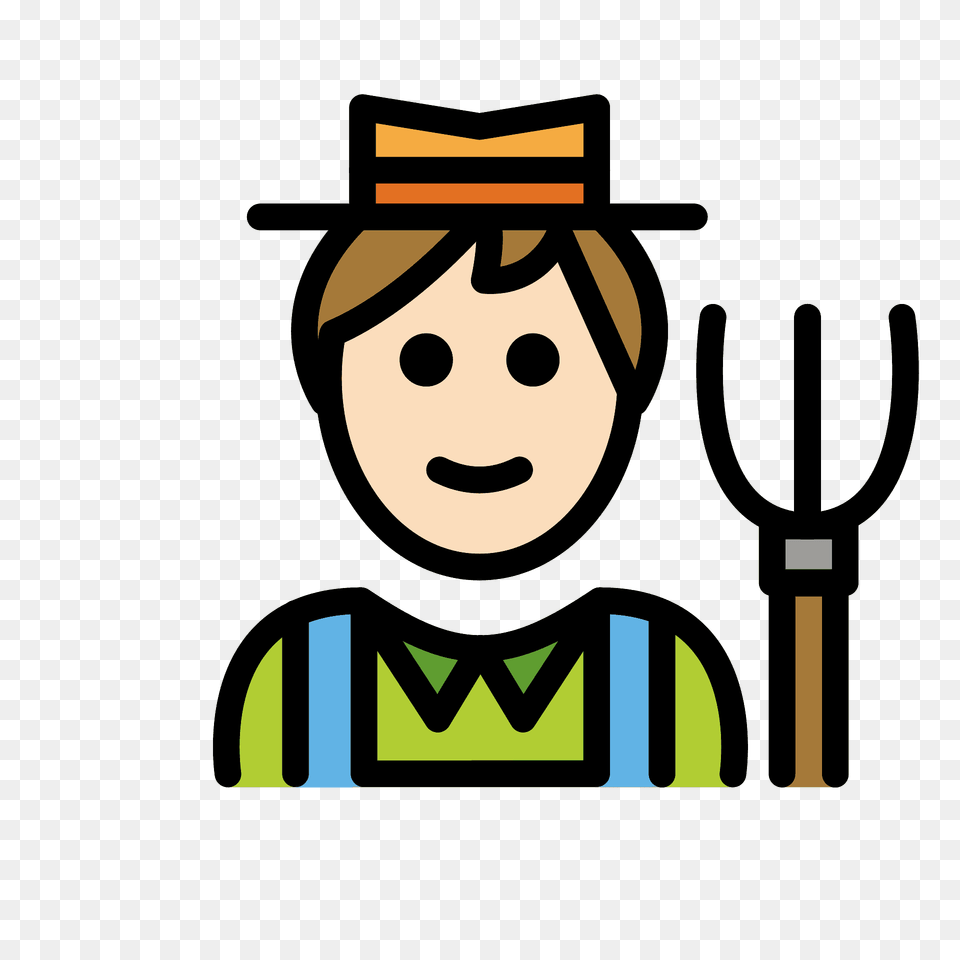 Man Farmer Emoji Clipart, Clothing, Hat, Cutlery, Fork Free Png