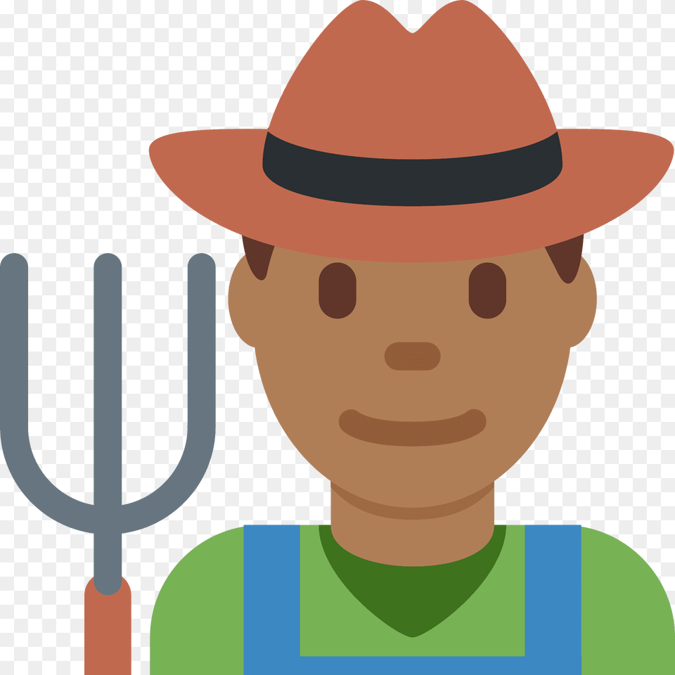 Man Farmer Emoji Clipart, Clothing, Hat, Person, Face Free Png