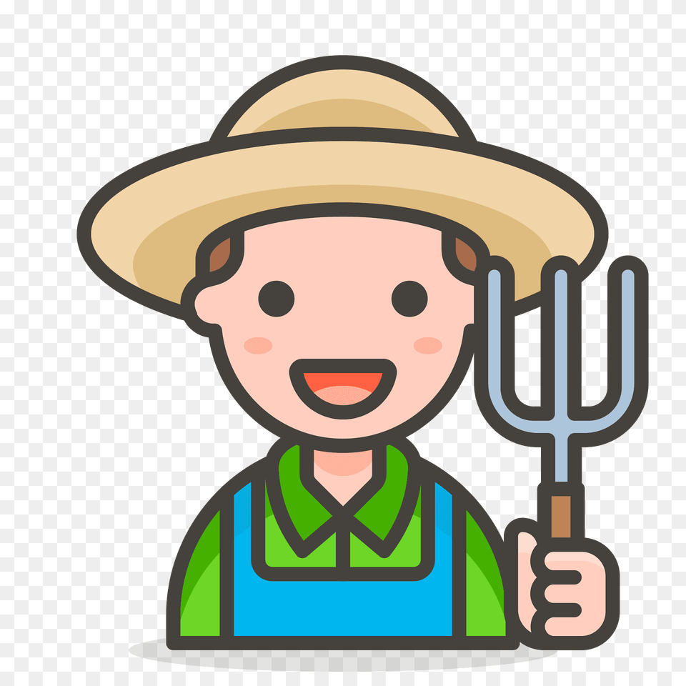 Man Farmer Emoji Clipart, Cutlery, Fork, Photography, Clothing Free Transparent Png