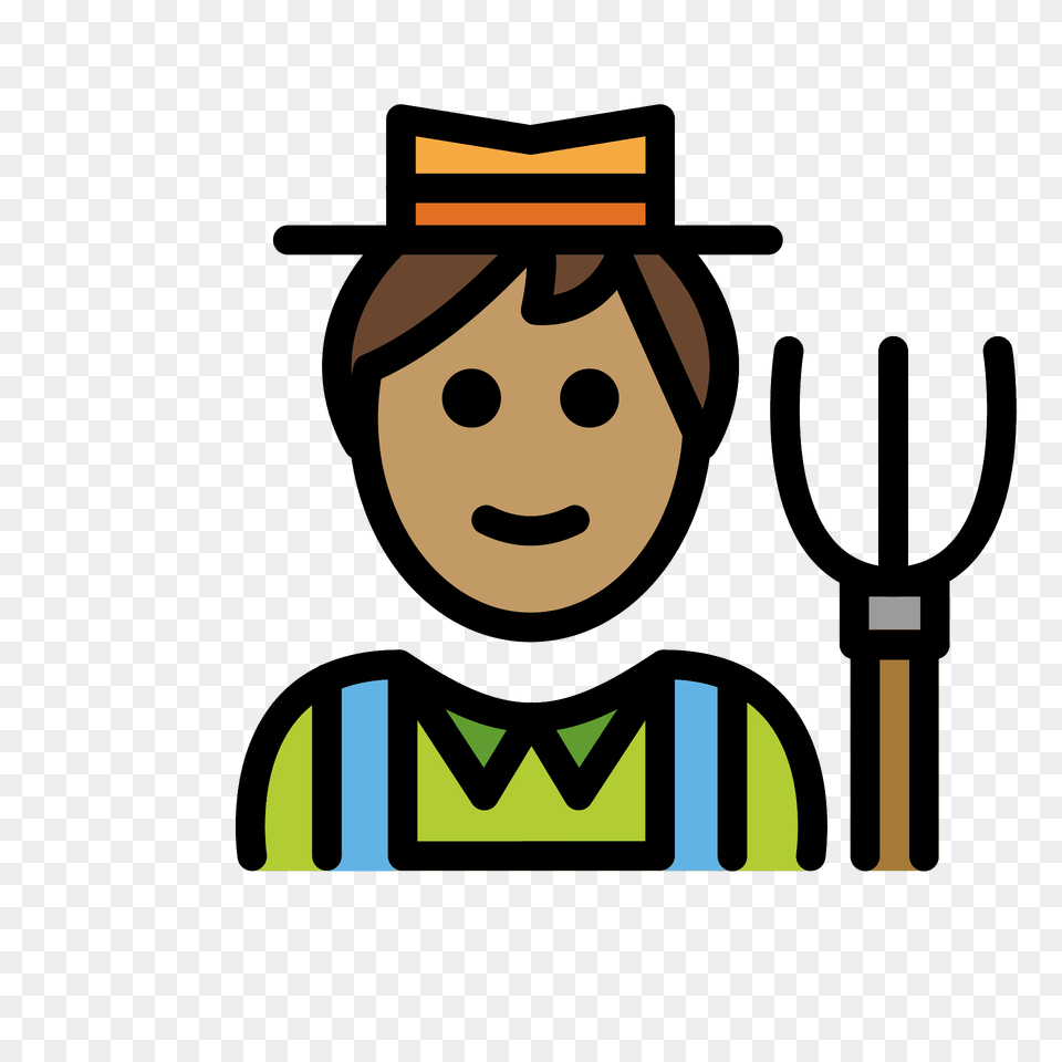 Man Farmer Emoji Clipart, Clothing, Hat, Photography, Cutlery Png