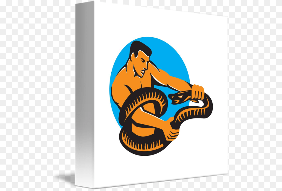 Man Fighting Boa Constrictor Snake Retro, Baby, Person, Face, Head Png