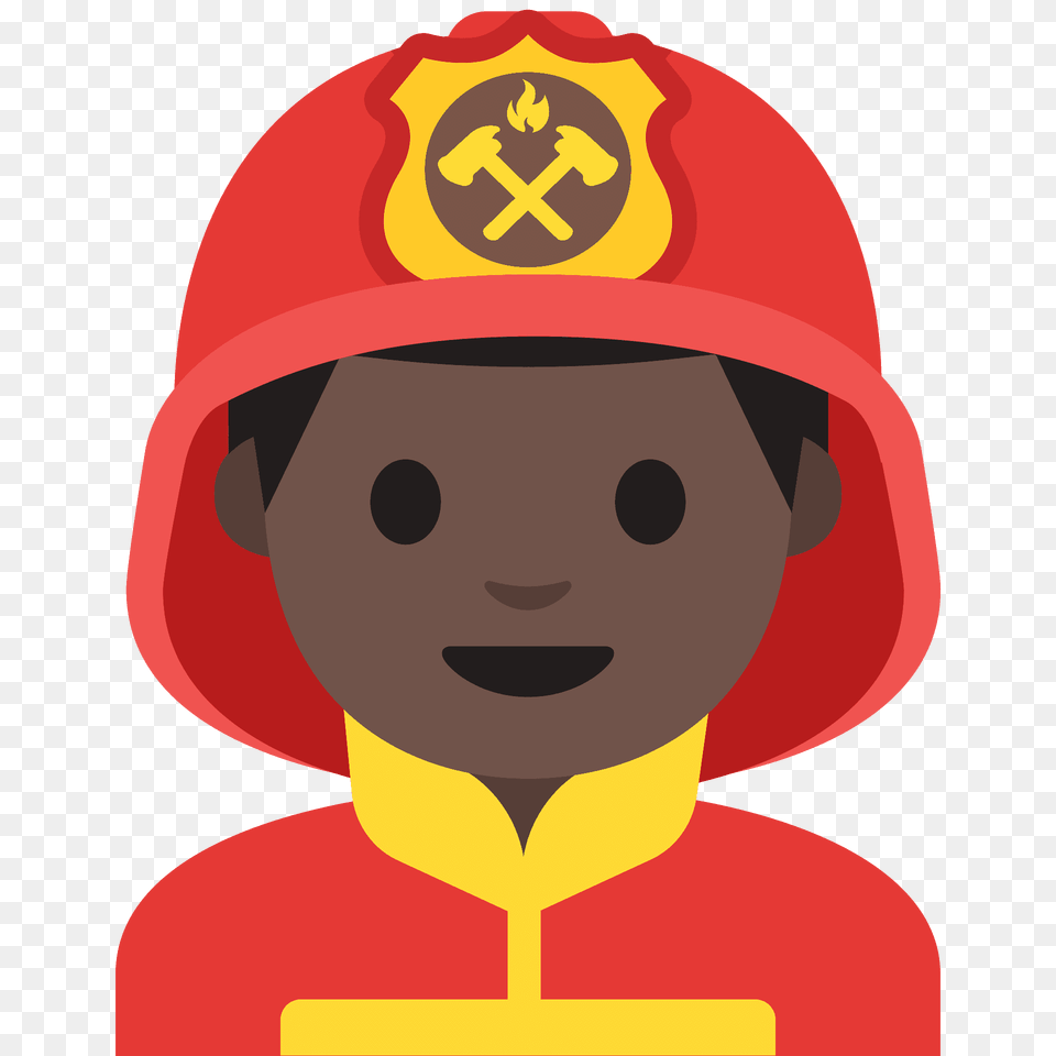 Man Firefighter Emoji Clipart, Baby, Person, Helmet, Face Png