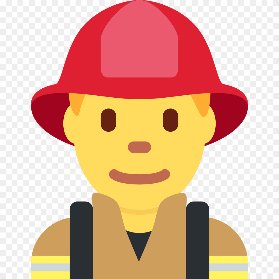 Man Firefighter Emoji Clipart, Clothing, Hardhat, Helmet, Baby Png Image