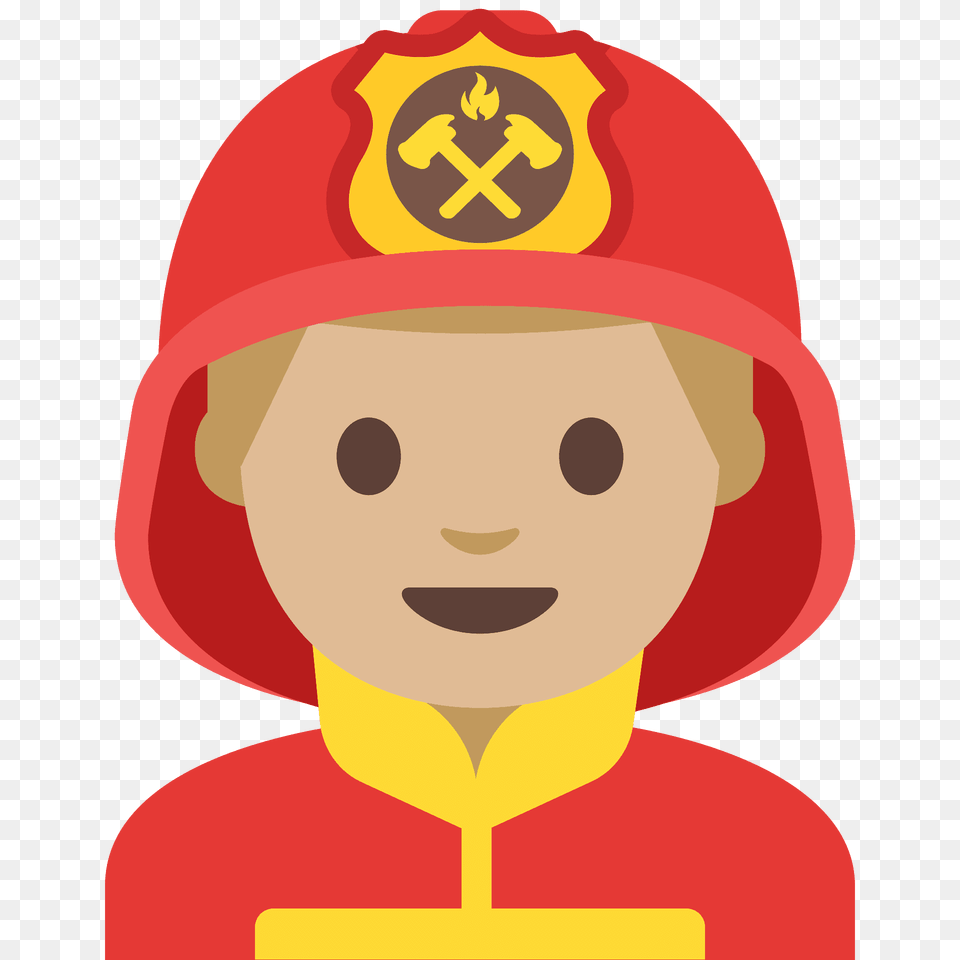 Man Firefighter Emoji Clipart, Clothing, Hat, Baby, Person Free Png