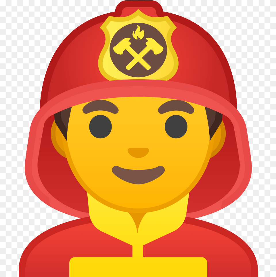 Man Firefighter Icon Firefighter Emoji, Baby, Helmet, Person, Face Free Transparent Png