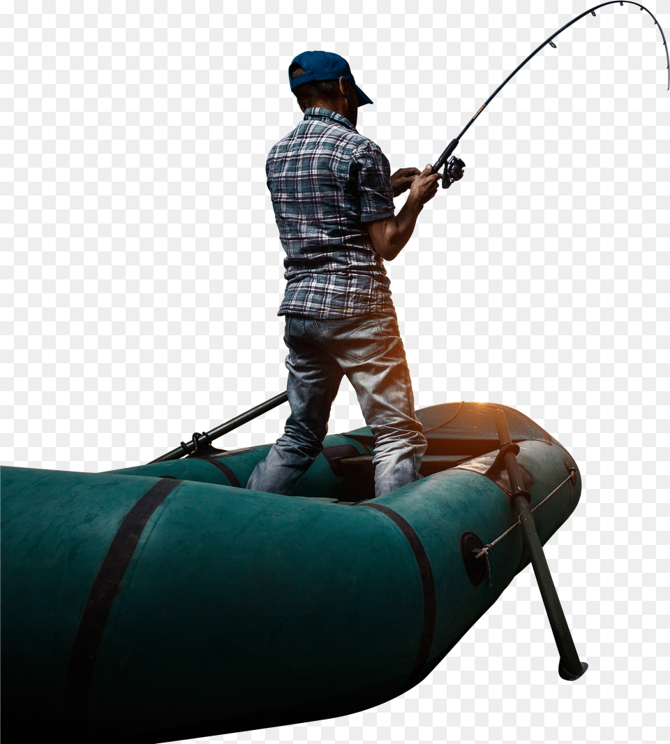 Man Fishing Man On Fishing Boat Png