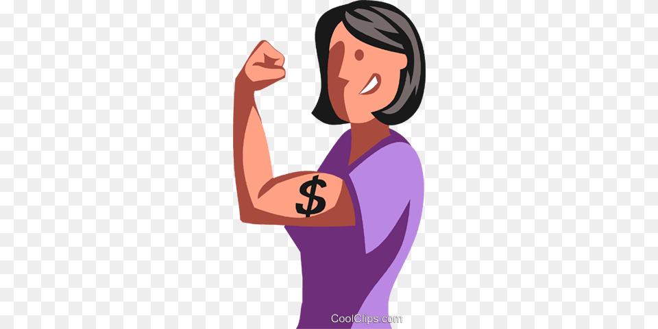 Man Flexing Her Financial Strength Royalty Free Vector Clip Art, Arm, Body Part, Person, Adult Png Image