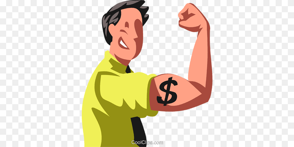 Man Flexing His Financial Strength Royalty Vector Clip Art, Arm, Body Part, Person, Hand Free Transparent Png