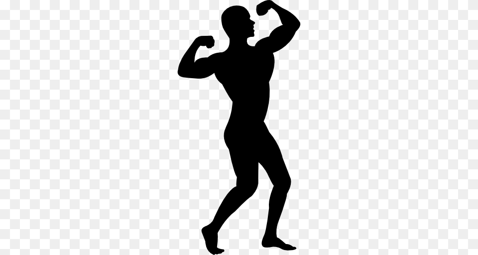 Man Flexing His Muscles Silhouette, Adult, Person, Male, Leisure Activities Free Transparent Png