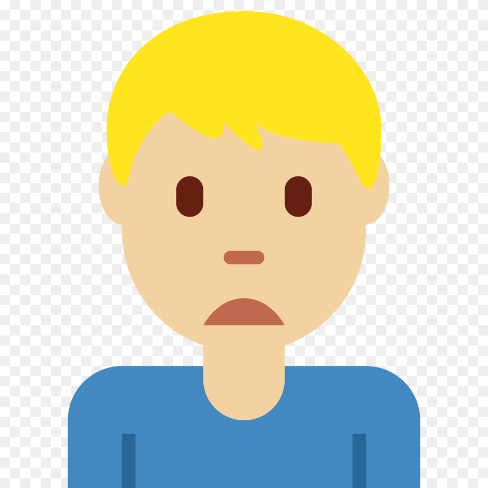 Man Frowning Emoji Clipart, Baby, Person, Face, Head Png Image