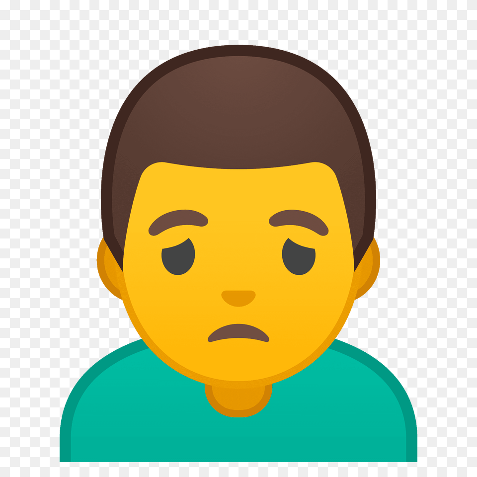 Man Frowning Emoji Clipart, Face, Head, Person, Photography Png Image