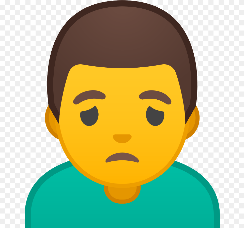Man Frowning Icon Family Emoji Transparent, Face, Head, Person, Photography Png