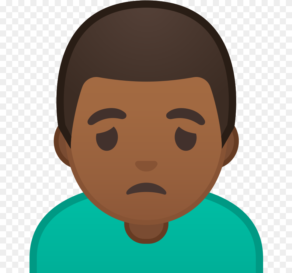 Man Frowning Medium Dark Skin Tone Icon Black Man Emoji Hand On Face, Head, Person, Photography, Portrait Free Transparent Png