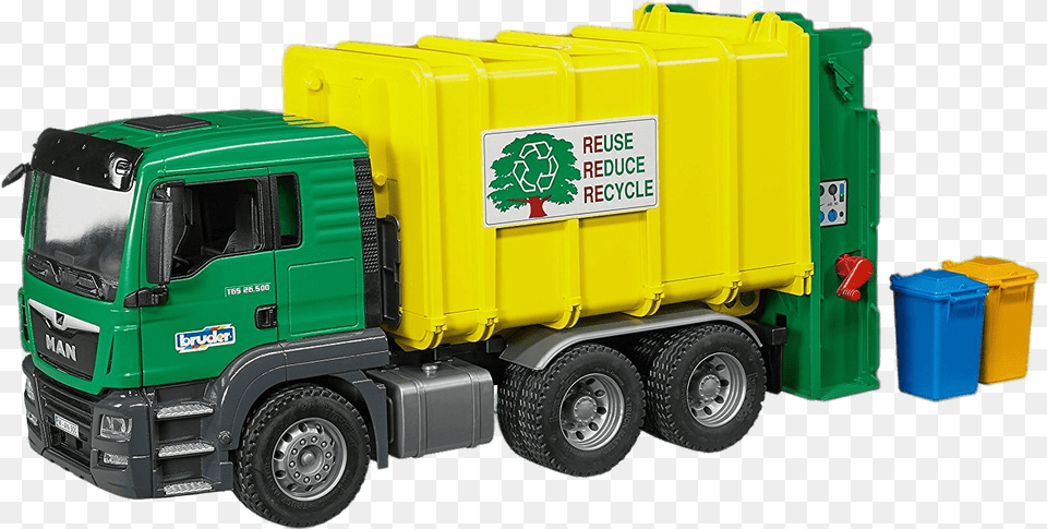 Man Garbage Truck And Containers, Transportation, Vehicle, Machine, Wheel Free Png Download