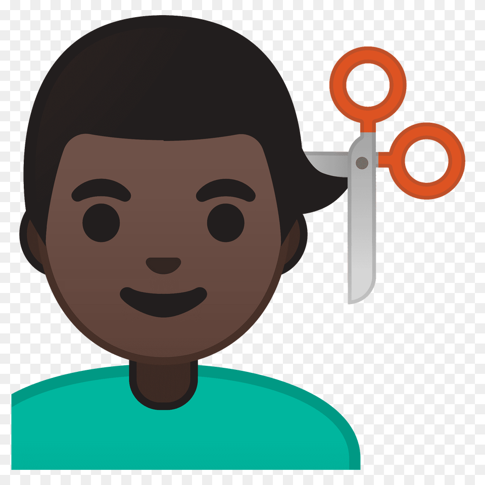 Man Getting Haircut Emoji Clipart, Face, Head, Person, Baby Png Image