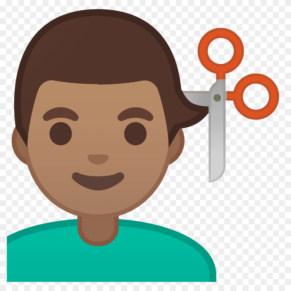 Man Getting Haircut Emoji Clipart, Face, Head, Person, Photography Free Png Download