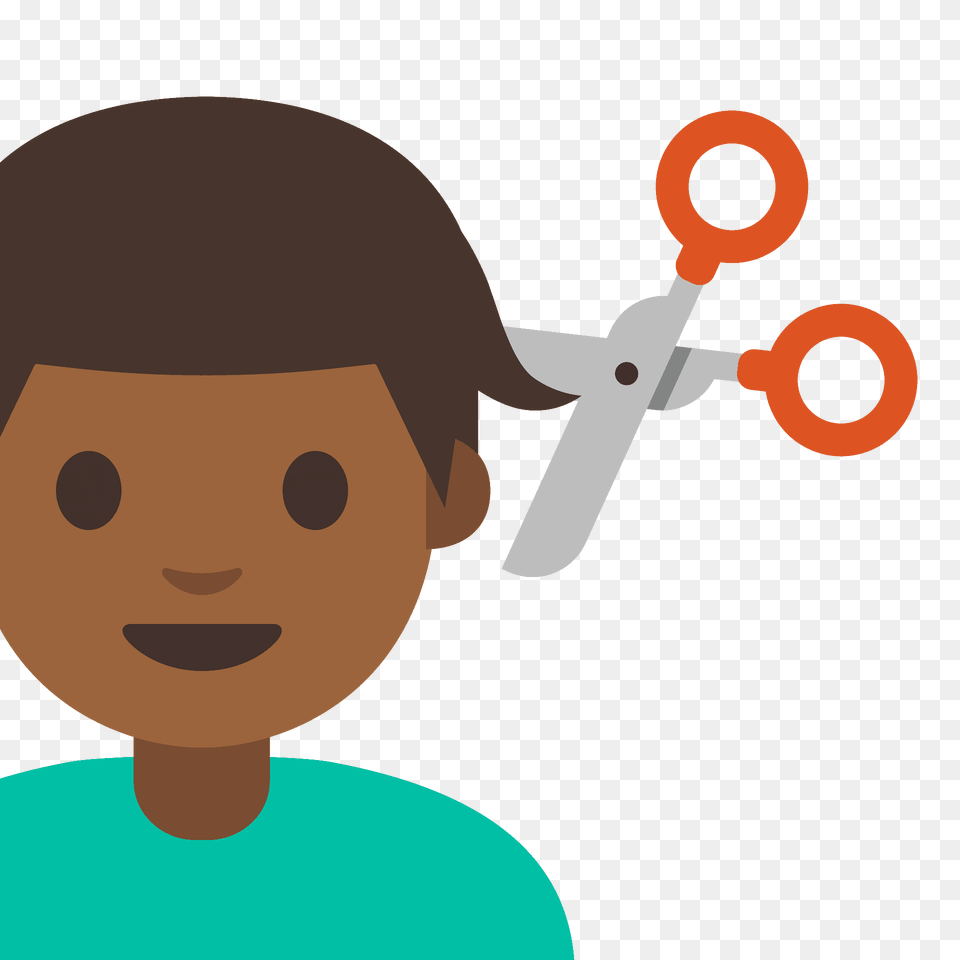 Man Getting Haircut Emoji Clipart, Face, Head, Person, Scissors Png Image