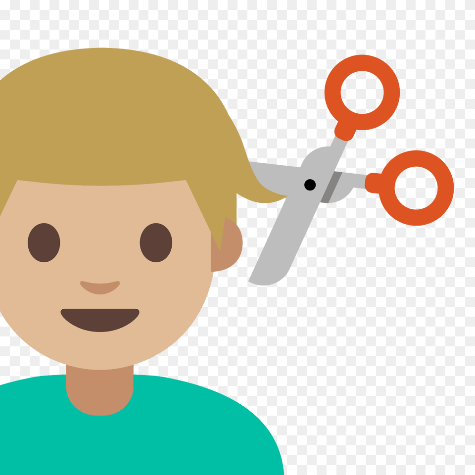 Man Getting Haircut Emoji Clipart, Face, Head, Person, Baby Png