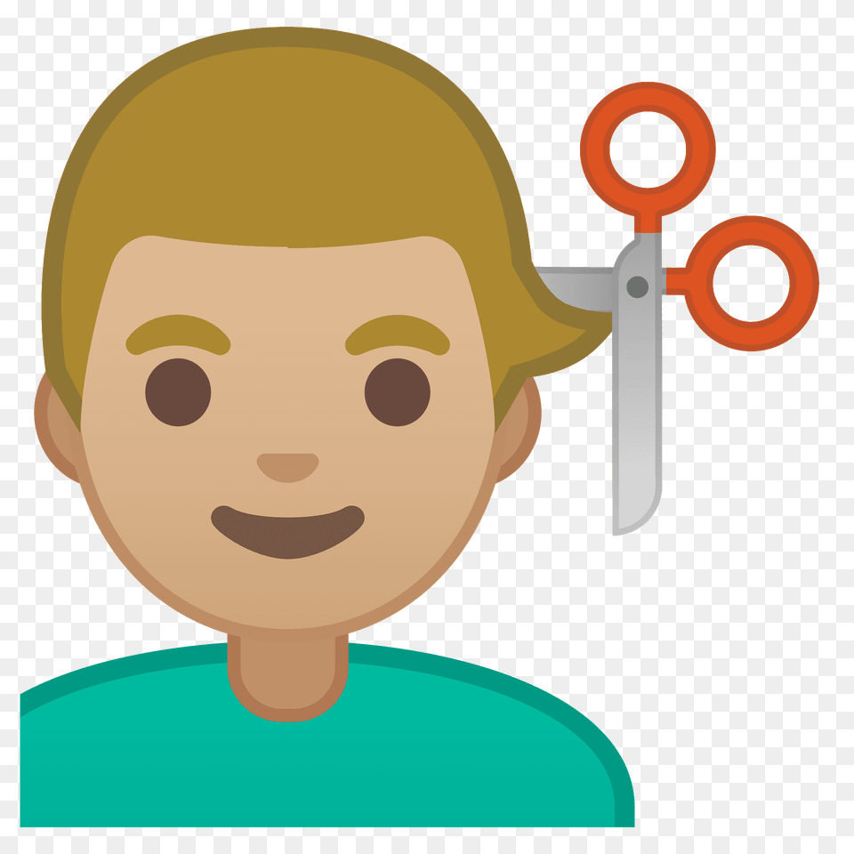 Man Getting Haircut Emoji Clipart, Face, Head, Person, Baby Free Transparent Png