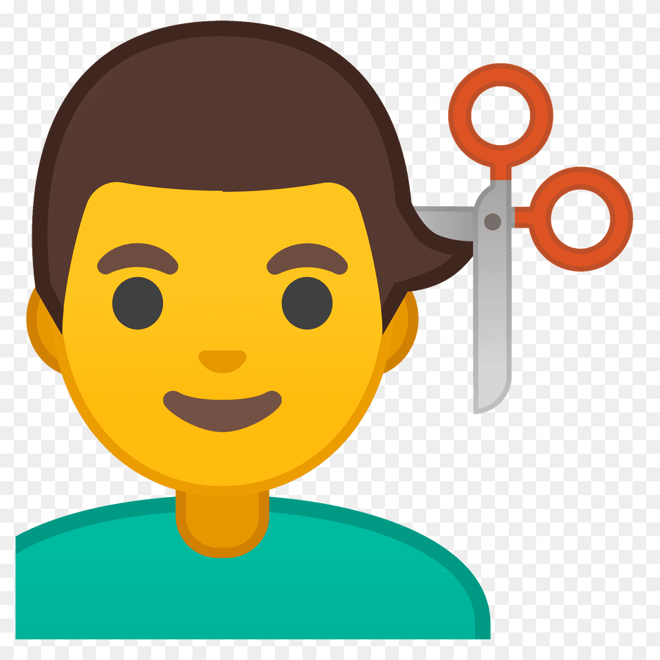 Man Getting Haircut Emoji Clipart, Face, Head, Person, Photography Png Image
