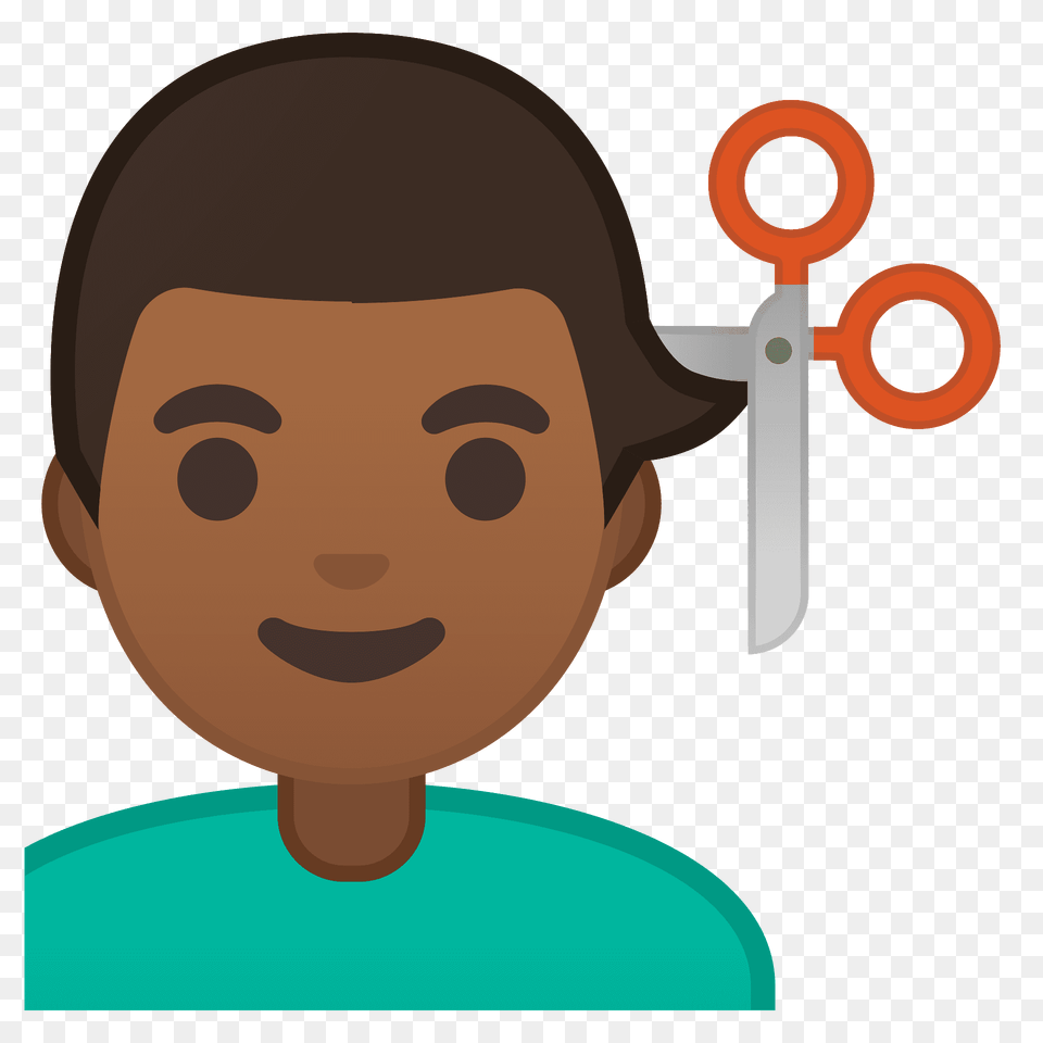Man Getting Haircut Emoji Clipart, Face, Head, Person, Baby Free Png Download