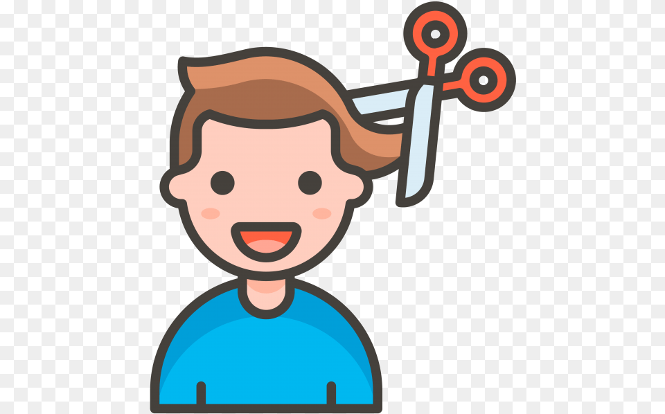 Man Getting Haircut Emoji Corte De Cabelo Icon, Face, Head, Person, Animal Free Png