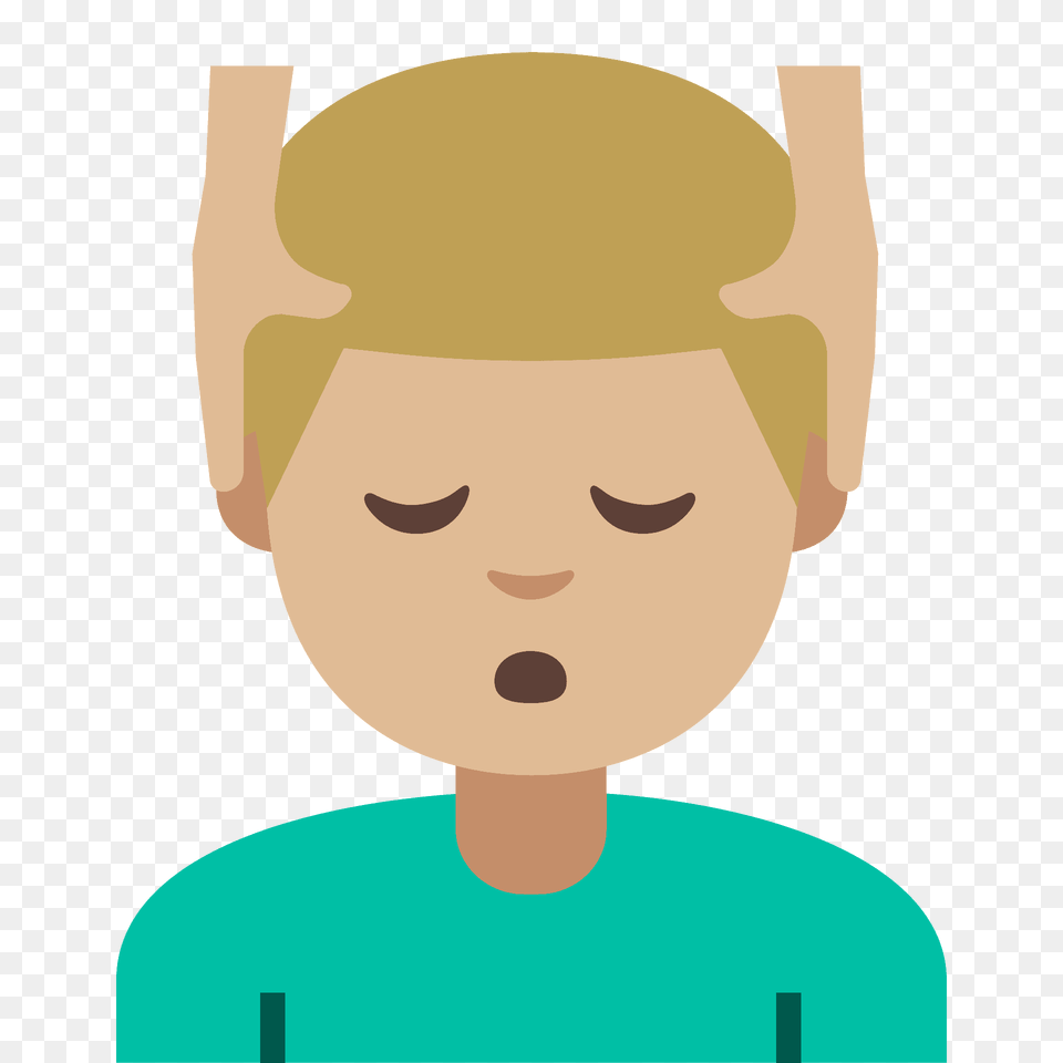 Man Getting Massage Emoji Clipart, Person, Face, Head, Leisure Activities Png Image