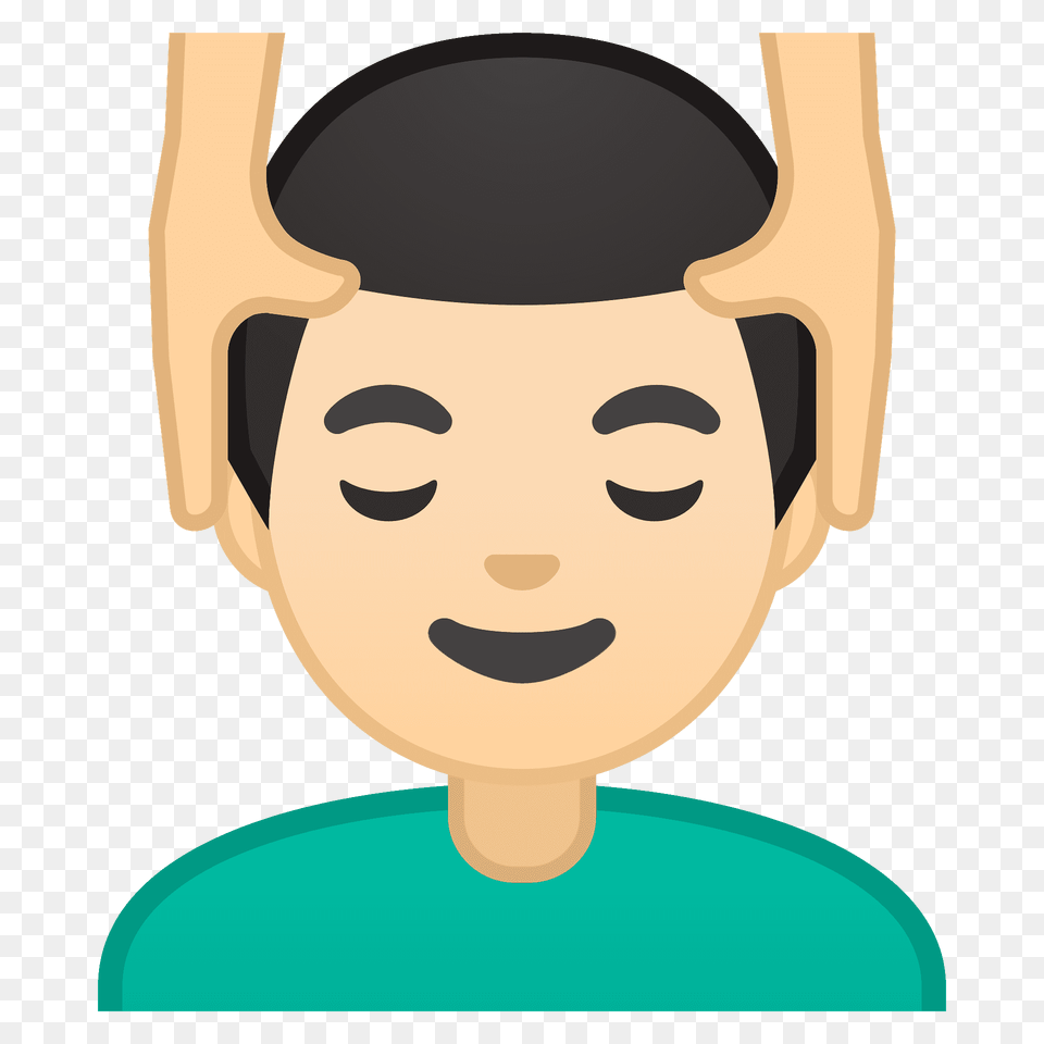 Man Getting Massage Emoji Clipart, Face, Head, Person, Photography Free Png