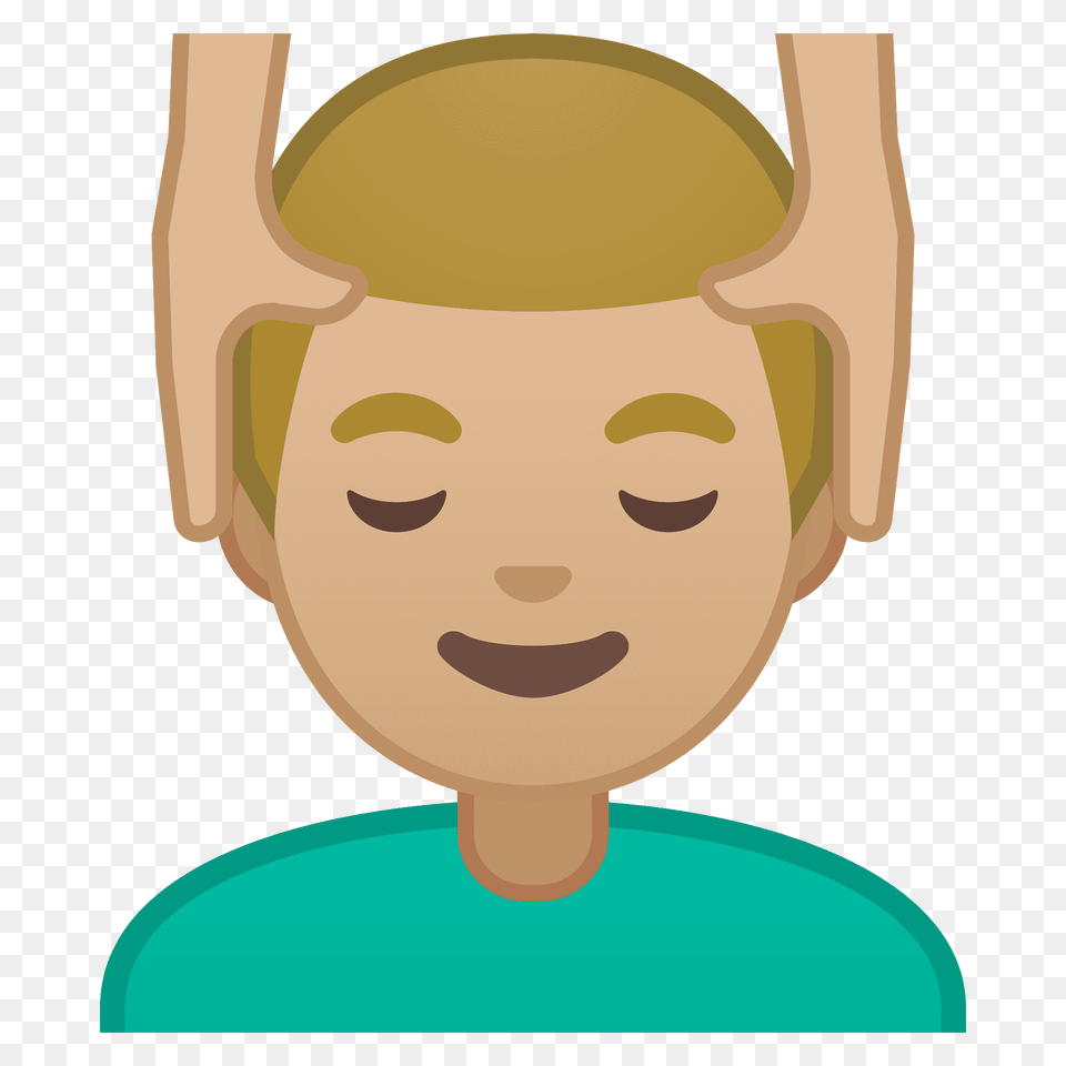 Man Getting Massage Emoji Clipart, Face, Head, Person, Photography Free Png Download