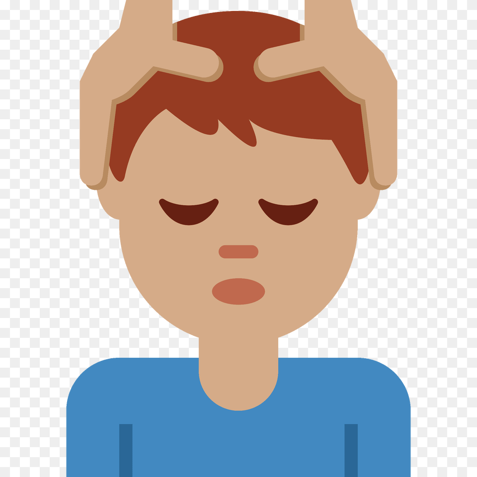 Man Getting Massage Emoji Clipart, Head, Person, Baby, Face Free Png