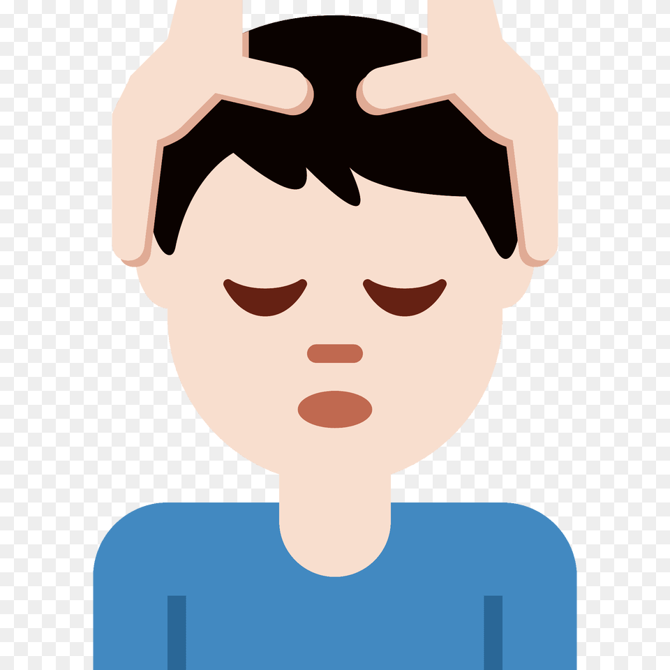 Man Getting Massage Emoji Clipart, Head, Person, Face, Baby Free Png Download