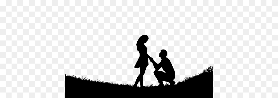 Man Going Down On One Knee For Marriage Proposal, Silhouette, Body Part, Person, Hand Free Png Download