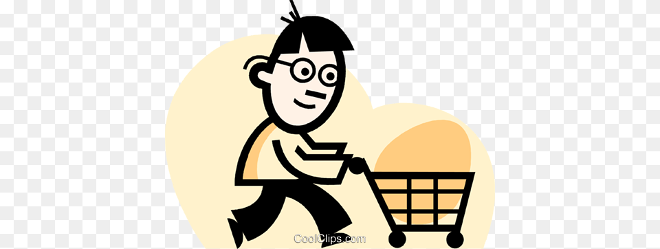 Man Grocery Shopping Royalty Vector Clip Art Illustration, Baby, Person, Face, Head Png Image