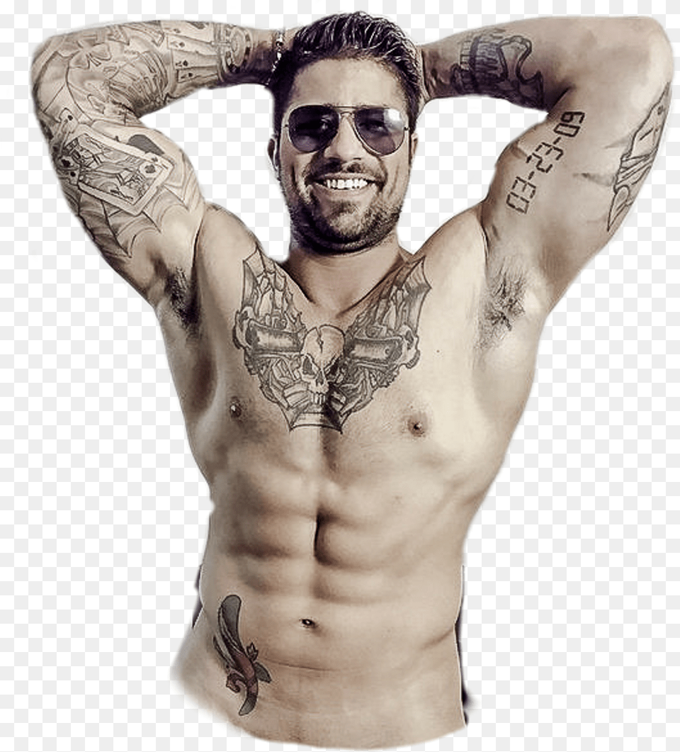 Man Guy Male Gentleman Handsome Sexy Hot Model Glasses Barechested, Person, Skin, Tattoo, Back Free Transparent Png