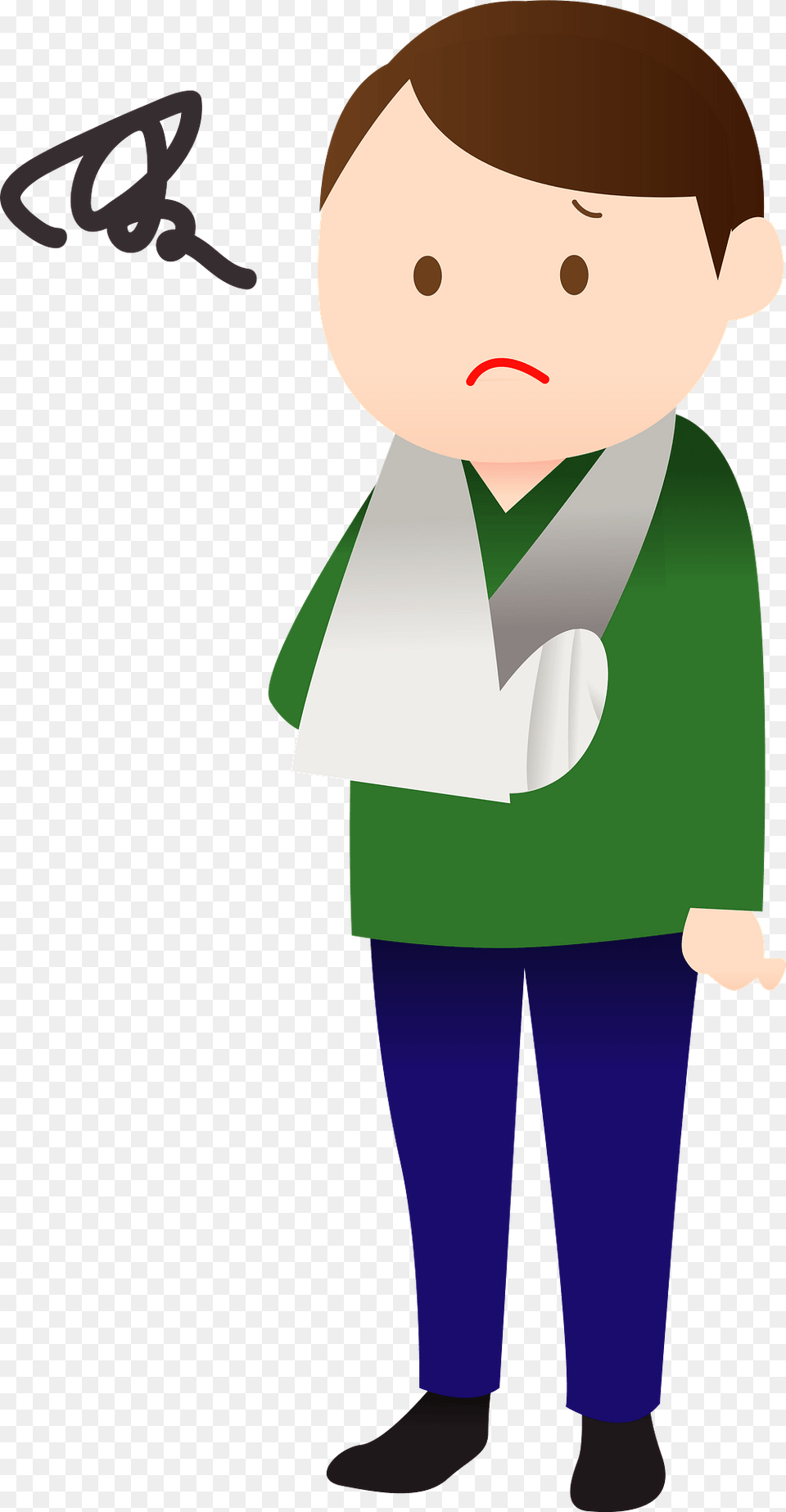 Man Has A Broken Arm Clipart, Person, Face, Head, Art Free Png Download